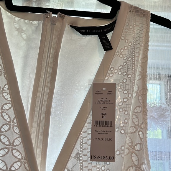 WHBM white eyelet spring/summer sleeveless maxi dress.  NEW.  Feminine and sexy - Picture 4 of 4